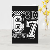 Retro Six Seven Numbers Clever Humor 6 7 Meme Mens Kaart (Gele Bloem)