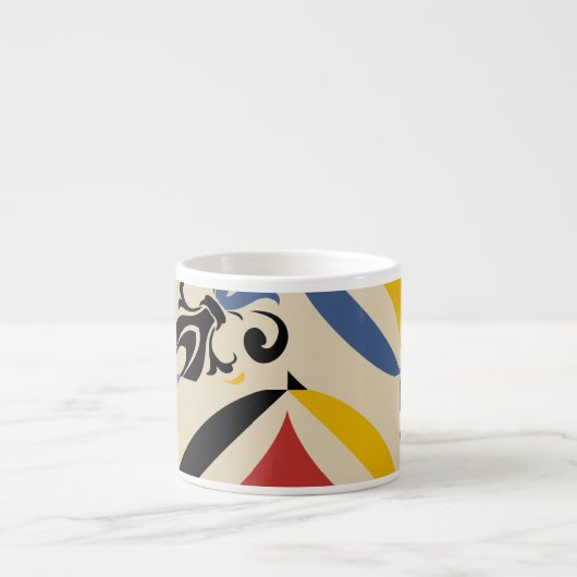 Retro Sixties Azulejos geometrisch patroon Espresso Kop (Voorkant)