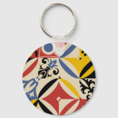 Retro Sixties Azulejos geometrisch patroon Sleutelhanger (Achterkant)