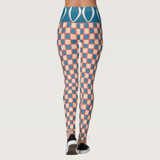 Retro Sixties California dambordgolf Leggings (Achterkant)