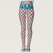 Retro Sixties California dambordgolf Leggings (Voorkant)