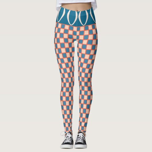 Retro Sixties California dambordgolf Leggings (Voorkant)