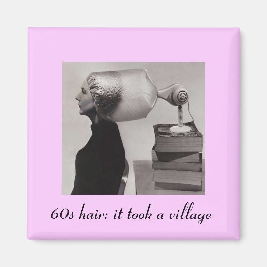 Retro Sixties Haar Koelkast Magneet (Voorkant)