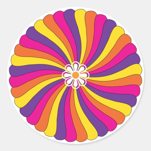 Retro Sixties: helder ventilator Ronde Sticker (Voorkant)