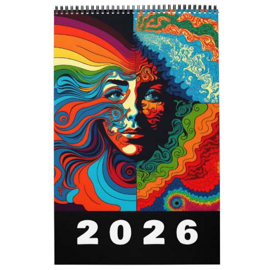 Retro Sixties Psychedelic Art 2026 Kalender (Hoes)