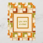 Retro Sixties Squares Patroon Gepersonaliseerd Kaart (Voorkant / Achterkant)