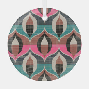 Retro Sixties stijl naadloos patroon Glas Ornament