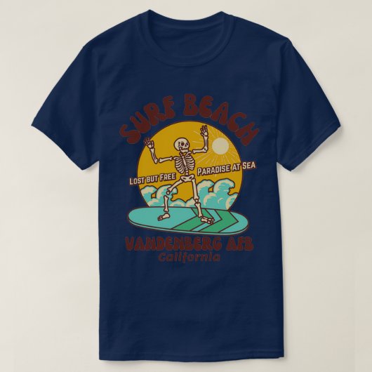 Retro Sixties Surf Beach Vandenberg AFB California T-shirt (Design voorkant)