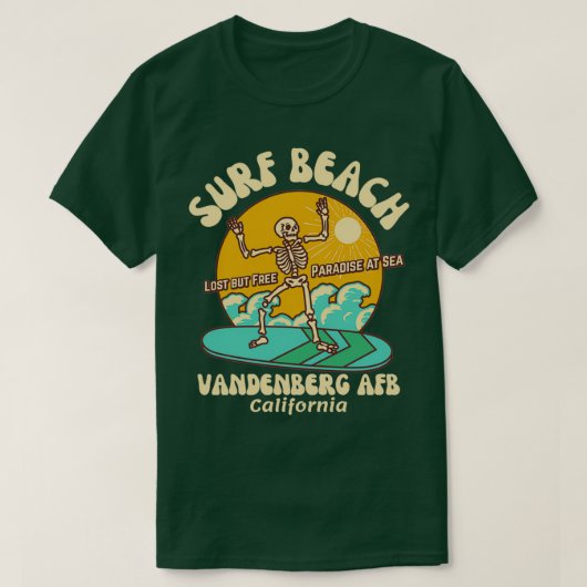 Retro Sixties Surf Beach Vandenberg AFB California T-shirt (Design voorkant)