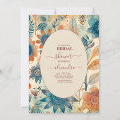 Retro  Sixties Terracotta Bridal Kaart (Voorkant)