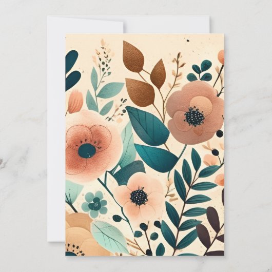 Retro  Sixties Terracotta Verloving Kaart (Achterkant)