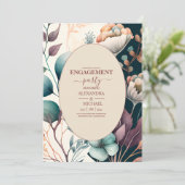 Retro  Sixties Terracotta Verloving Kaart (Staand voorkant)