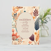 Retro Sixties Terracotta Verloving Kaart (Staand voorkant)