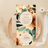 Retro  Sixties Terracotta Wedding All In One Uitnodiging