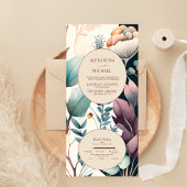 Retro  Sixties Terracotta Wedding All In One Uitnodiging