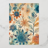 Retro  Sixties Terracotta Wedding Folie Uitnodiging (Achterkant)