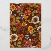 Retro  Sixties Terracotta Wedding Folie Uitnodiging (Achterkant)