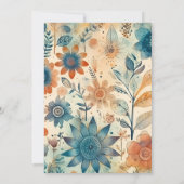 Retro  Sixties Terracotta Wedding Kaart (Achterkant)