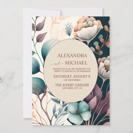 Retro Sixties Terracotta Wedding Kaart (Voorkant)