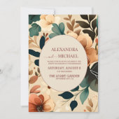 Retro  Sixties Terracotta Wedding Kaart (Voorkant)