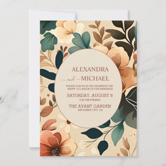 Retro  Sixties Terracotta Wedding Kaart (Voorkant)