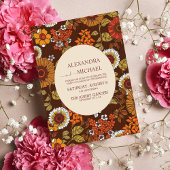 Retro  Sixties Terracotta Wedding Kaart