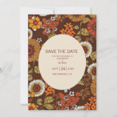 Retro Sixties Terracotta Wedding Save The Date (Voorkant)