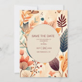 Retro  Sixties Terracotta Wedding Save The Date (Voorkant)