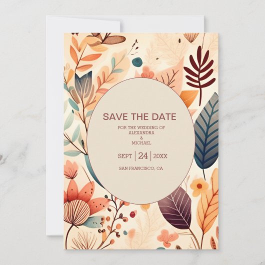 Retro Sixties Terracotta Wedding Save The Date (Voorkant)
