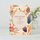 Retro  Sixties Terracotta Wedding Save The Date (Staand voorkant)