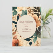 Retro  Sixties Terracotta Wedding Save The Date (Staand voorkant)