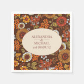 Retro  Sixties Terracotta Wedding Servet (Voorkant)