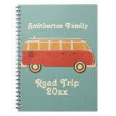Retro Sixties Van Familie Road Trip Vacking Notitieboek (Voorkant)