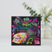 Retro Sixties Vrede en Liefde 21ste verjaardag Kaart (Staand voorkant)