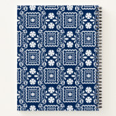 retro sixties wit blauw bloemmotief notitieboek (Achterkant)