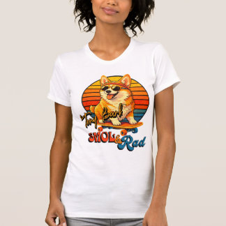 Retro Skate Corgi – Tony Bark™ – Smol & Rad T-shirt