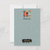 Retro Skateboard Blauw Cool Aangepaste Naam Kinder Bedankkaart (Voorkant)