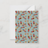 Retro Skateboard Blauw Cool Aangepaste Naam Kinder Notitiekaartje (Achterkant)