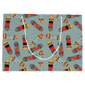 Retro Skateboard Blauw Koel Patroon Groot Cadeauzakje (Achterkant)