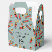 Retro Skateboard Blue Cool Skateboarding Verjaarda Bedankdoosjes (Geopend)