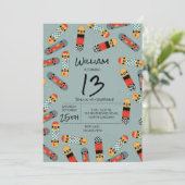 Retro Skateboard Blue Cool Skateboarding Verjaarda Kaart (Staand voorkant)