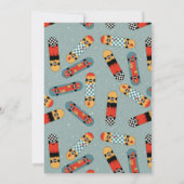 Retro Skateboard Blue Cool Skateboarding Verjaarda Kaart (Achterkant)