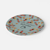 Retro Skateboard Blue Cool Skateboarding Verjaarda Papieren Bordje (Gekanteld)