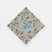 Retro Skateboard Blue Cool Skateboarding Verjaarda Servet (Hoek)