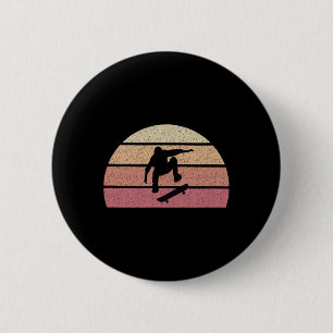 Retro Skateboard Design Ronde Button 5,7 Cm