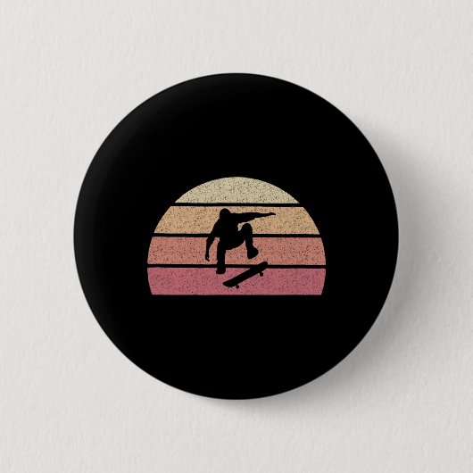 Retro Skateboard Design  Ronde Button 5,7 Cm (Voorkant)