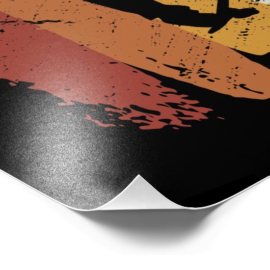 Retro  skateboard foto afdruk (Hoek)