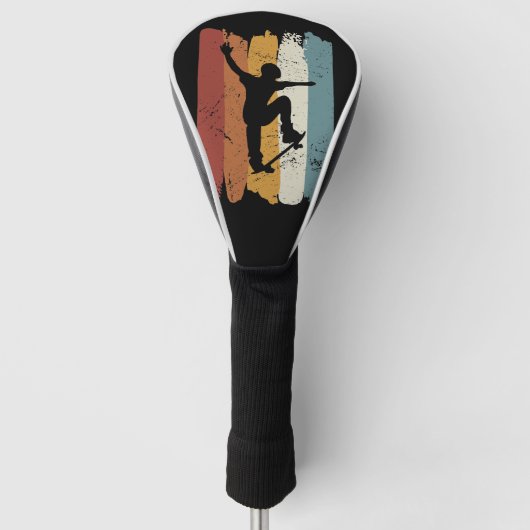 Retro  skateboard golfheadcover (Voorkant)