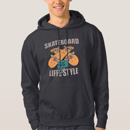 Retro Skateboard Lifestyle Hoodie (Voorkant)