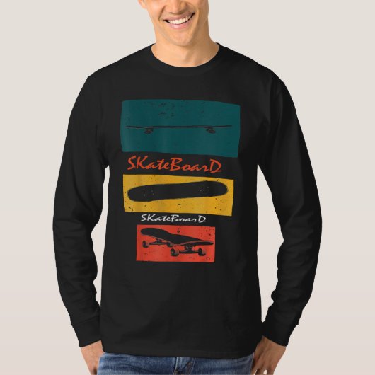 Retro Skateboard Men For Skateboarding Skateboard T-shirt (Voorkant)
